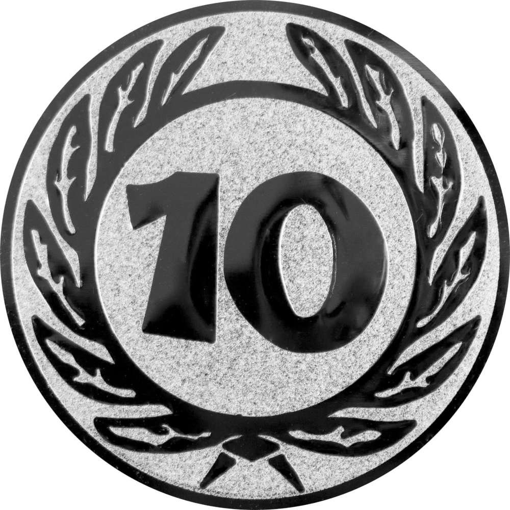 Aluminium Emblem Zahl 10