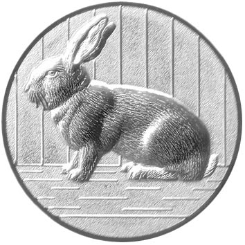 Aluminium Emblem Kaninchen 3D