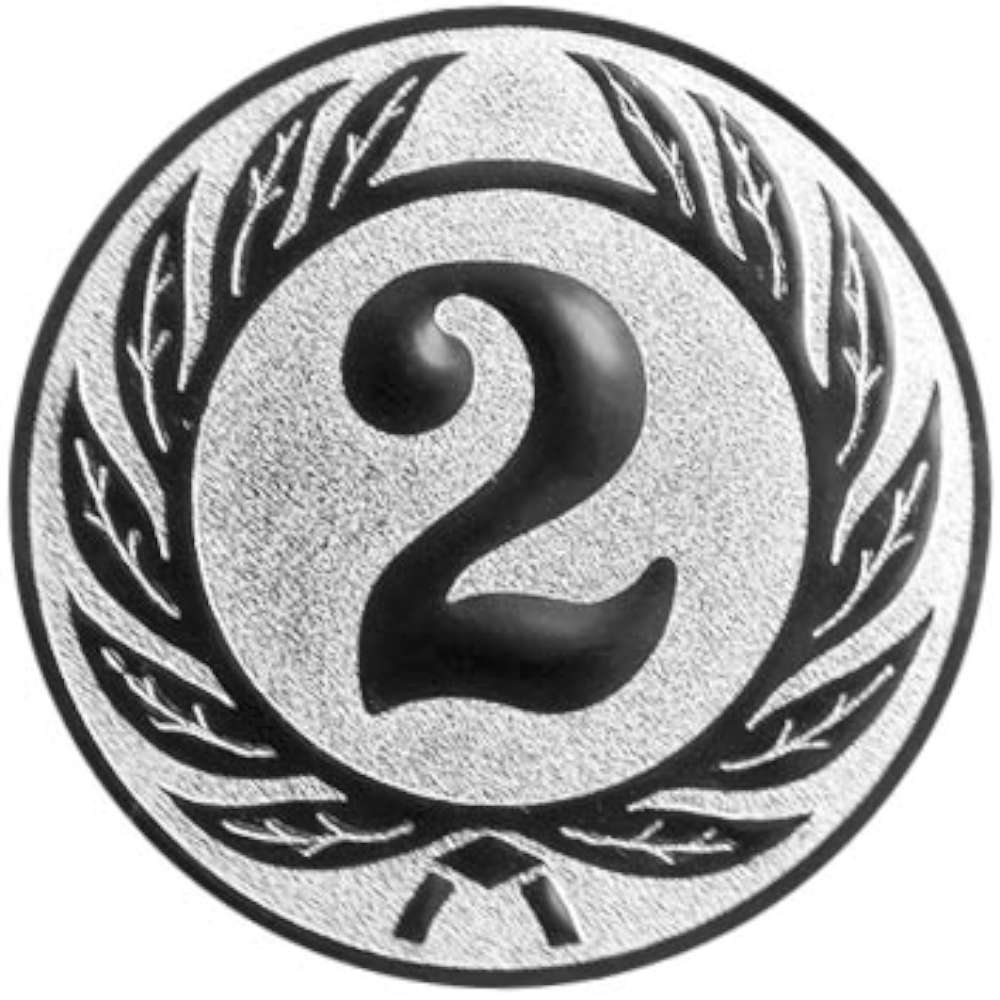 Aluminium Emblem Zahl 2