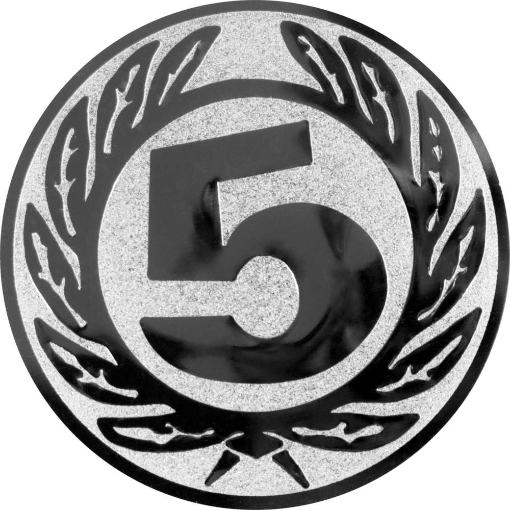 Aluminium Emblem Zahl 5