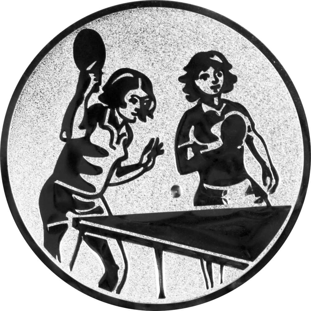 Aluminium Emblem Tischtennis Damen Doppel
