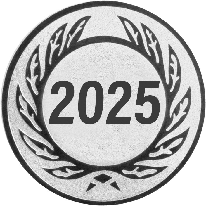 Aluminium Emblem Zahl Jahr 2025