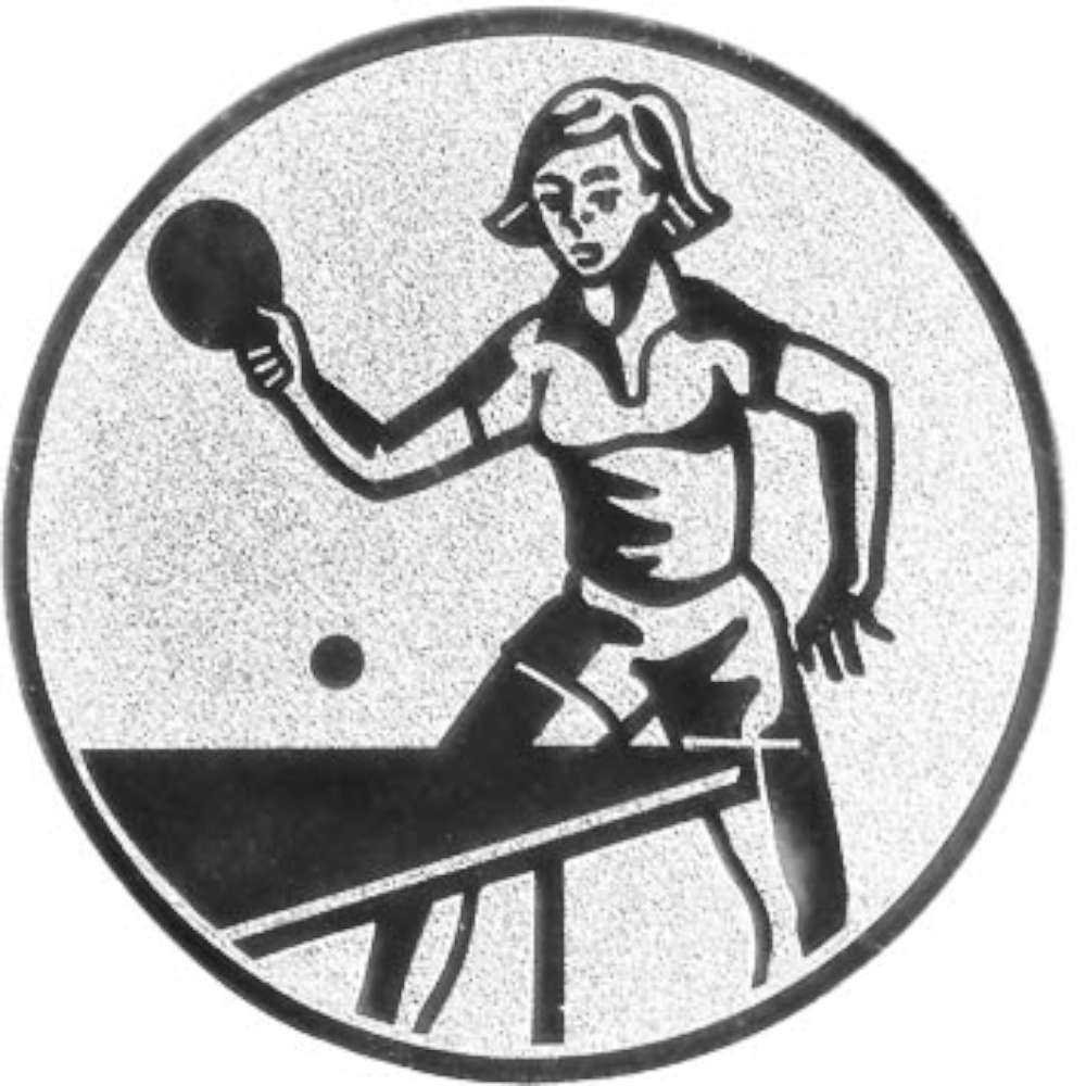 Aluminium Emblem Tischtennis Damen